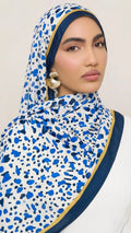 Digital Ocean Blue Printed Stole – Soft China Georgette