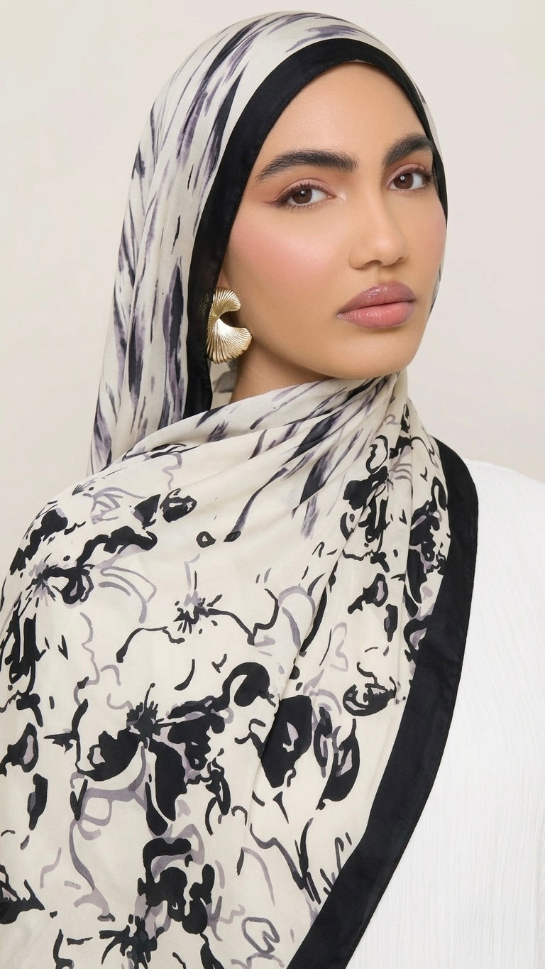 Digital Printed Abstract Stole – Soft China Georgette