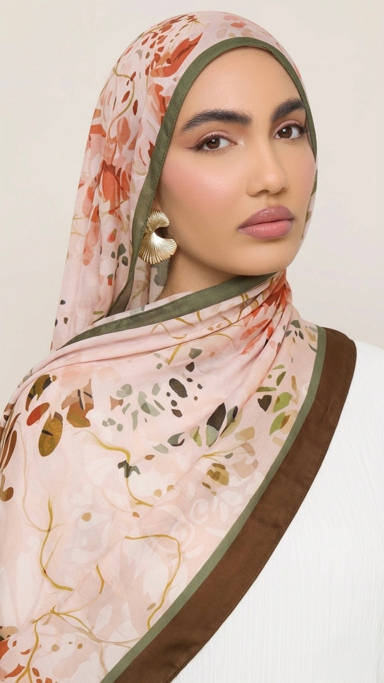 Digital Autumn Printed Stole – Soft China Georgette