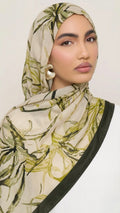 Digital Matcha Green Printed Stole – Soft China Georgette