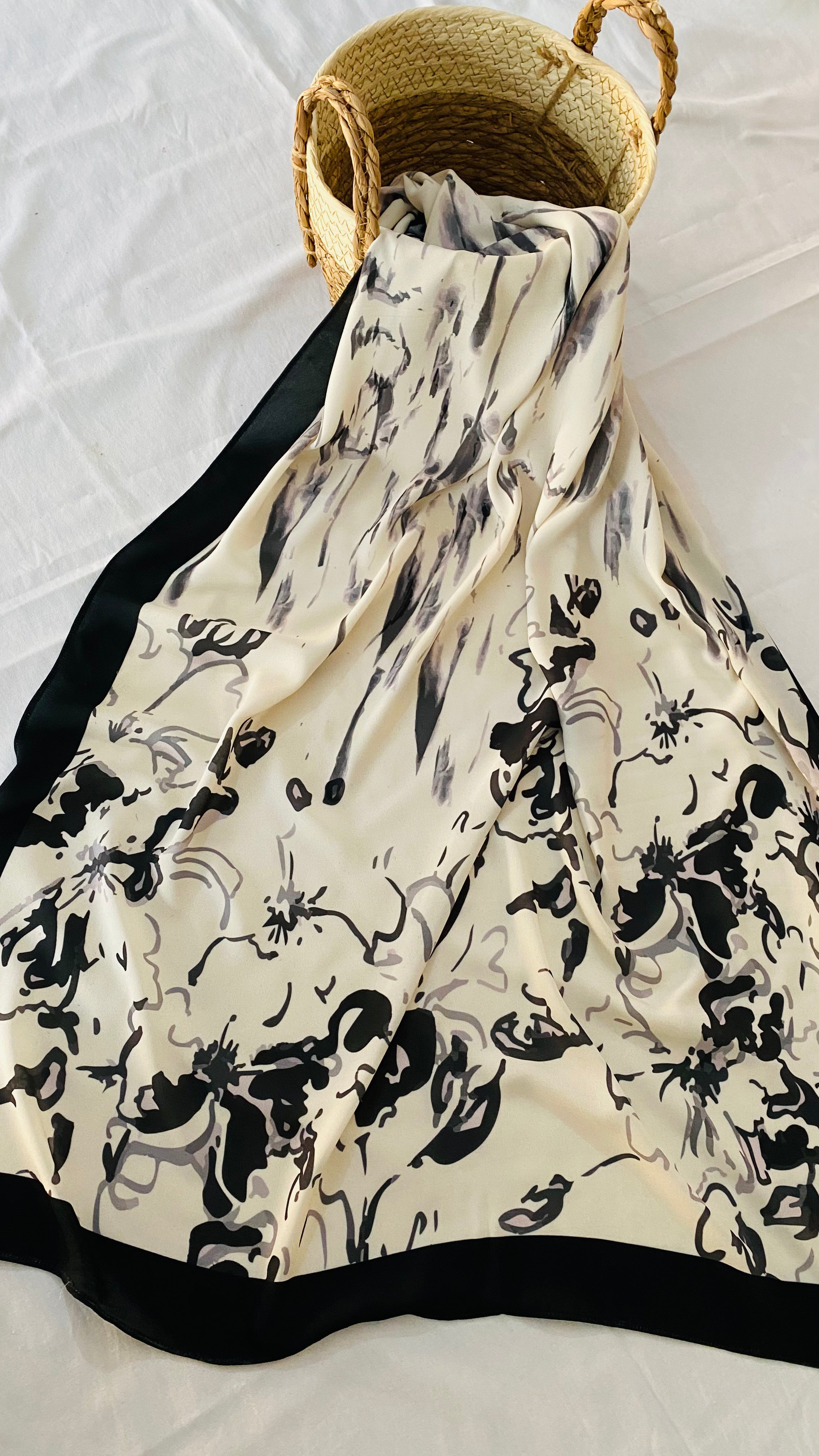 Digital Printed Abstract Stole – Soft China Georgette