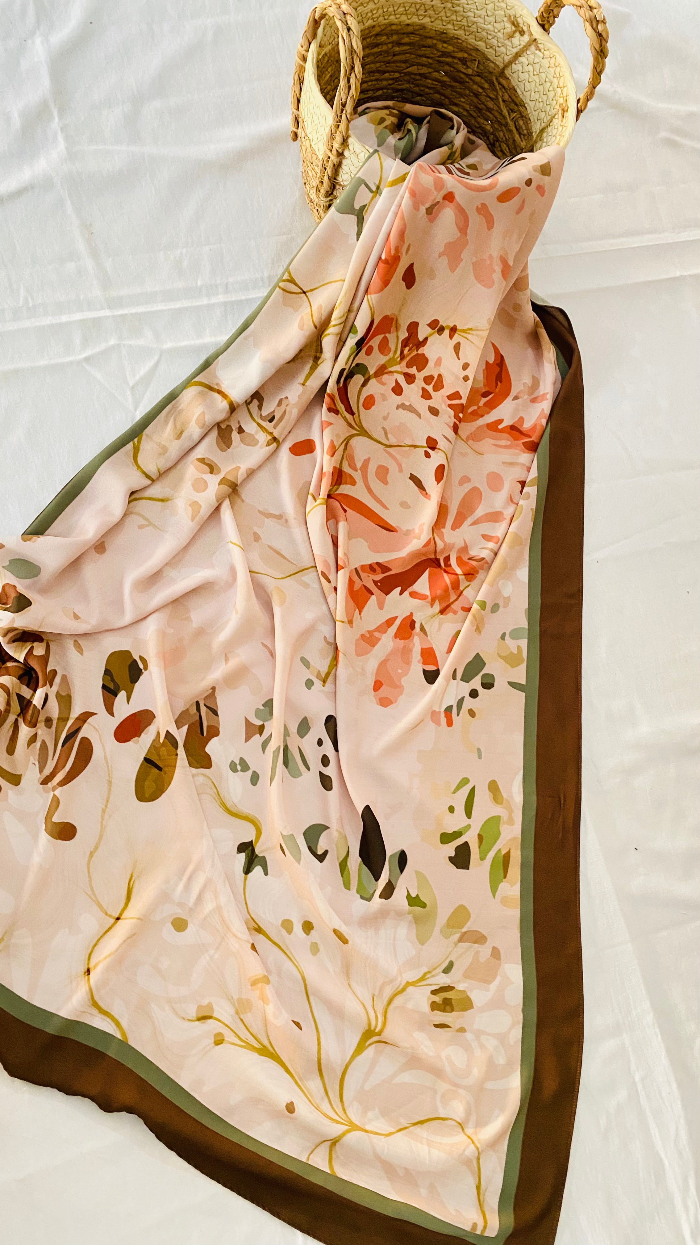 Digital Autumn Printed Stole – Soft China Georgette