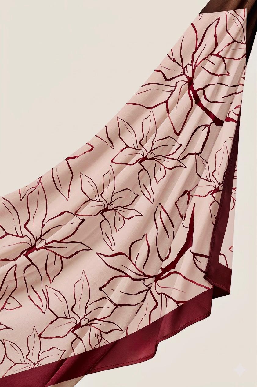 Digital Blush wine  Printed Stole – Soft China Georgette